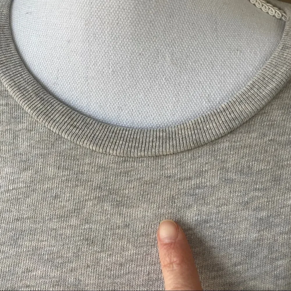 J. Crew Ruffle Hem Sweater XXS Grey / Cream